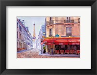 Paris Cafe w/Eiffel Fine Art Print