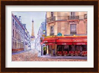 Paris Cafe w/Eiffel Fine Art Print