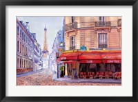 Paris Cafe w/Eiffel Fine Art Print