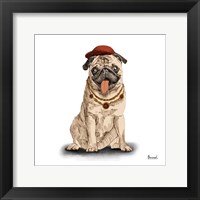 Pugs in Hats I Framed Print