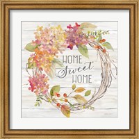 Farmhouse Hydrangea Wreath Spice I Home Fine Art Print