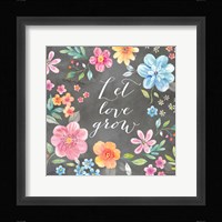 Whimsical Blooms Sentiment Black I Framed Print