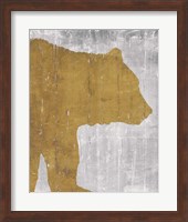 Rustic Lodge Animals Bear on Grey Fine Art Print