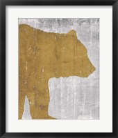 Rustic Lodge Animals Bear on Grey Fine Art Print