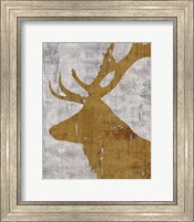 Rustic Lodge Animals Deer on Grey Fine Art Print