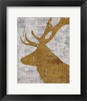 Rustic Lodge Animals Deer on Grey Fine Art Print