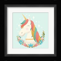 Unicorns and Flowers II Framed Print