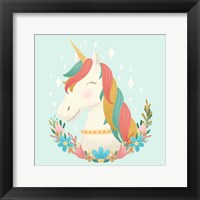 Unicorns and Flowers II Framed Print