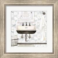 White Floral Bath I Fine Art Print