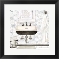 White Floral Bath I Fine Art Print