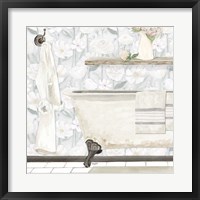 White Floral Bath II Fine Art Print