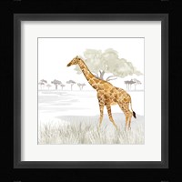 Serengeti Giraffe Square Framed Print