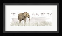 Serengeti Elephant horizontal panel Framed Print