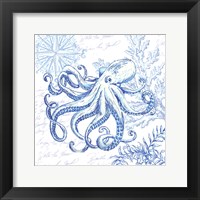 Coastal Sketchbook Octopus Framed Print