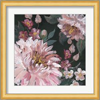 Romantic Moody Florals on Black I Fine Art Print