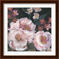 Romantic Moody Florals on Black II Fine Art Print
