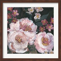 Romantic Moody Florals on Black II Fine Art Print