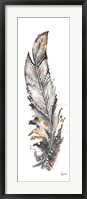 Tribal Feather Neutral Panel III Framed Print