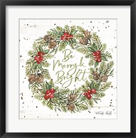 Be Merry & Bright Wreath Fine Art Print