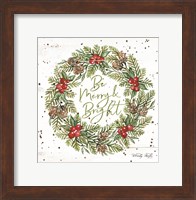 Be Merry & Bright Wreath Fine Art Print