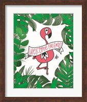 Flamingo Welcome Friends Fine Art Print