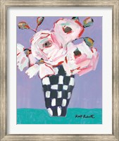 Bouquet on Cornflower and Jade Fine Art Print
