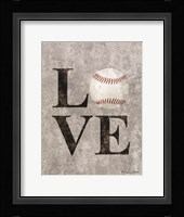 LOVE Baseball Framed Print