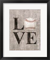 LOVE Baseball Framed Print