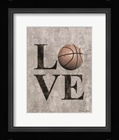 LOVE Basketball Framed Print