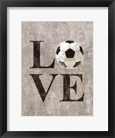 LOVE Soccer Framed Print