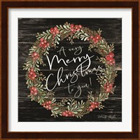 A Very Merry Christmas Wreath Fine Art Print