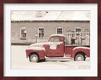 Old Sled Works Red Truck Fine Art Print