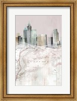 Blushing Manhattan Map I Fine Art Print