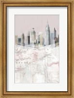 Blushing Manhattan Map II Fine Art Print