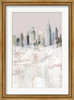 Blushing Manhattan Map II Fine Art Print