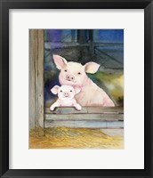 Farm Family Pigs Framed Print