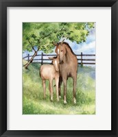 Farm Family Horses Framed Print