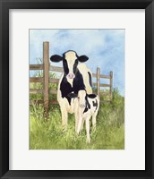 Farm Family Cows Framed Print
