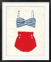 Retro Swimwear IV Newsprint Fine Art Print