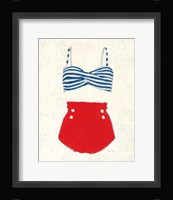 Retro Swimwear IV Newsprint Fine Art Print