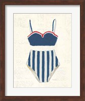 Retro Swimwear III Newsprint Fine Art Print