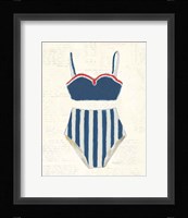 Retro Swimwear III Newsprint Fine Art Print