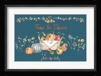 Time to Share I Blue Framed Print