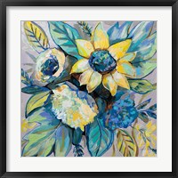 Sage and Sunflowers I Framed Print