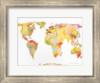 Watercolor World Map Fine Art Print