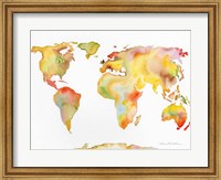 Watercolor World Map Fine Art Print