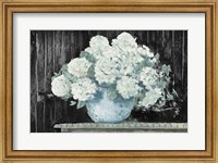 White Hydrangea on Black Crop Fine Art Print