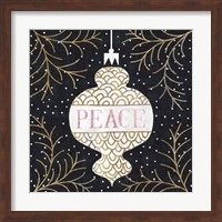 Jolly Holiday Ornaments Peace Metallic Fine Art Print