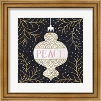 Jolly Holiday Ornaments Peace Metallic Fine Art Print