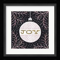 Jolly Holiday Ornaments Joy Metallic Framed Print